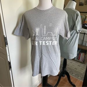 🔴 Men’s Medium Gray Official Campsite Beer Tester Tee